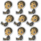 Black Anime Boys Aufkleber (Vorderseite)