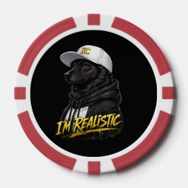 Black Anime Dog Streetwear Art | I'm Realistic Pokerchips