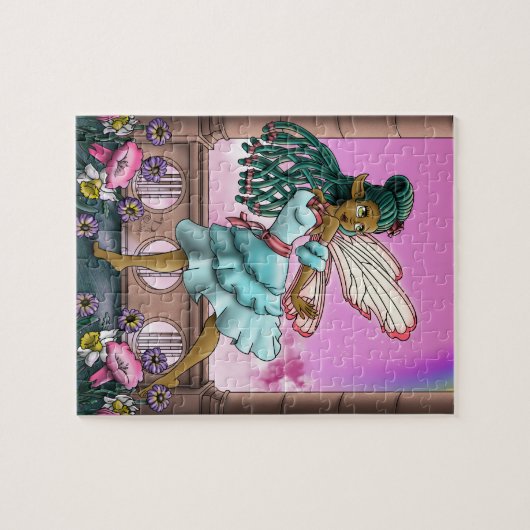 Black Anime Fairy Puzzle (Horizontal)