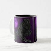 Black Anthro Werewolf Zweifarbige Tasse (Vorderseite Links)
