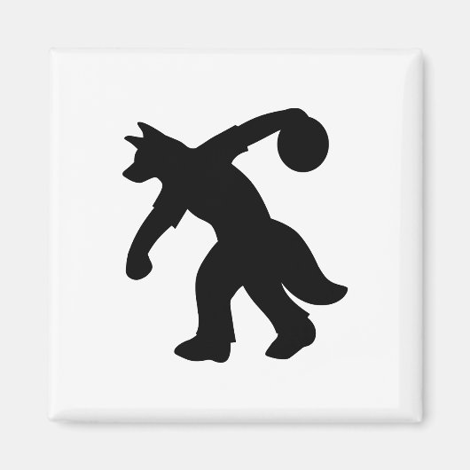 Black Anthropomorphic Canine Bowling Magnet 0001 (Vorne)
