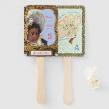 Black Antique Doll Birthday Fan Favor