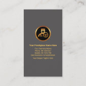 Black Anzug Elegance Chauffeur Fahrer Laptop Pin Visitenkarte (Rückseite)