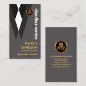 Black Anzug Elegance Chauffeur Fahrer Laptop Pin Visitenkarte (Vorne/Hinten)