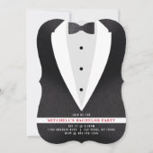 Black Anzug & Krawatte Bachelor Party Einladung (Vorderseite)