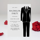 Black Anzug & Krawatte Mens Bachelor Party Einladung