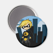 Black Anzug Superhero Magnet (Vorderseite/Rückseite)