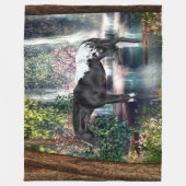 Black Appaloosa Horse Waterfall Hintergrund Fleecedecke (Vorderseite)