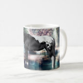 Black Appaloosa Horse Waterfall Hintergrund Kaffeetasse (VorderseiteRechts)