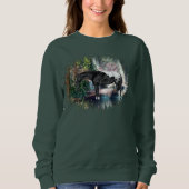 Black Appaloosa Horse Waterfall Hintergrund Sweatshirt (Vorderseite)