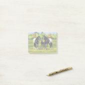 Black Appaloosa Horses In Summer Pasture Post-it Klebezettel (Auf Schreibtisch)