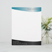 Black Aqua Beruflicher Letterhead aus Edelstahl Briefkopf (Stehend Vorderseite)