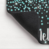 Black Aqua Sparkle Crystal Mouse Pad Mousepad (Ecke)