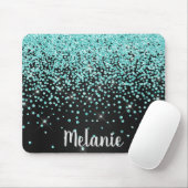 Black Aqua Sparkle Crystal Mouse Pad Mousepad (Mit Mouse)