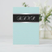 Black Aquamarin Blue UAWG RSVP Karte (Stehend Vorderseite)