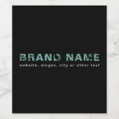 Black Aquamarin Künstlerisch Grunge Cool Brand Bus Weinetikett (Einzelnes Label)