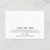 Black Aquamarin Wedding Event Planner Visitenkarte (Rückseite)