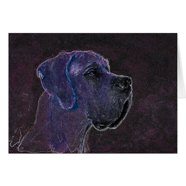 Black Aquarel Great Dane Zoe (Vorderseite (Horizontal))
