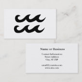 Black Aquarius Zodiac Symbol Visitenkarte (Vorne/Hinten)