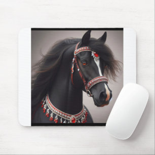 Black Arabian Show Horse Mousepad
