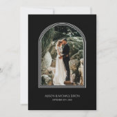 Black Arch Custom Foto Hochzeitsempfang Einladung (Vorderseite)
