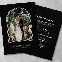 Black Arch Custom Foto Hochzeitsempfang Einladung