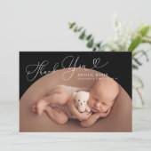 Black Arch Frame Dankeschön an die Geburtserklärun Ankündigung (Stehend Vorderseite)