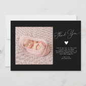 Black Arch Frame Dankeschön an die Geburtserklärun Ankündigung (Rückseite)