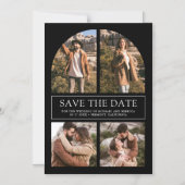 Black Arch Photo Collage Wedding Save the Date Magneteinladung (Vorderseite)