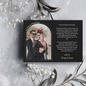 Black Arch Wedding Photo Love & Thanks Dankeskarte