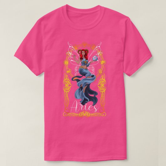 Black Aries Fairy T-Shirt (Design vorne)