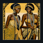 Black Art Deco Beauties Roaring 1920er Triptych Triptychon<br><div class="desc">Die Kunst der "Black Art Deco Beauties" würdigt die reiche Geschichte des Art Deco und fügt gleichzeitig eine zeitgenössische und kulturell resonante Drehung hinzu. Die kühne und bestärkende Kunst vereint das Wesen der Schwarzen Schönheit mit einem modernen und unverwechselbaren Flair. Die Verwendung von tiefen, reichen Farben und markanten Black Art...</div>