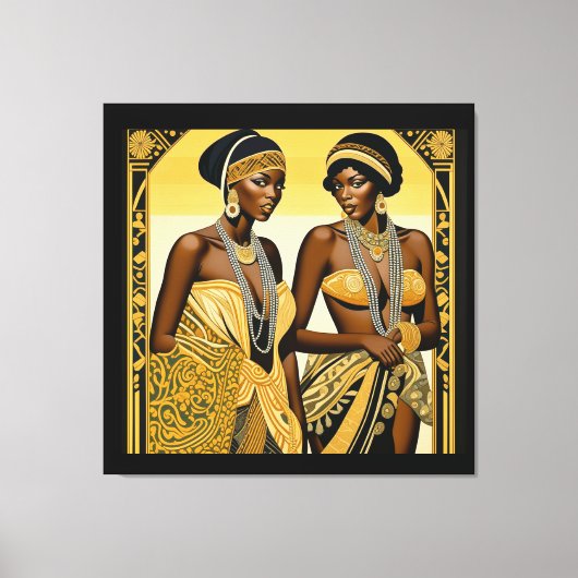 Black Art Deco Beauties Roaring 1920er und 1930er Leinwanddruck (Vorderseite)