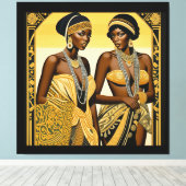 Black Art Deco Beauties Roaring 1920er und 1930er Leinwanddruck (Insitu (Holzboden))
