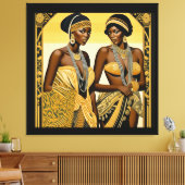 Black Art Deco Beauties Roaring 1920er und 1930er Leinwanddruck (Insitu (Wohnzimmer))