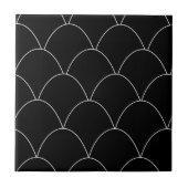 Black Art Deco Design Fliese (Vorderseite)