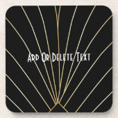 Black Art Deco Design Getränkeuntersetzer (Vorderseite)