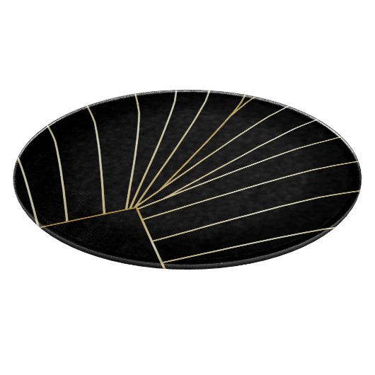 Black Art Deco Design Schneidebrett (Ecke)