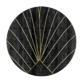 Black Art Deco Design Schneidebrett (Vorderseite)