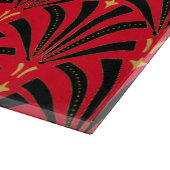 Black Art Deco Fans Red Schneidebrett (Ecke)