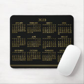 Black Art Deco Gold Jahrkalender 2023 Mousepad (Mit Mouse)