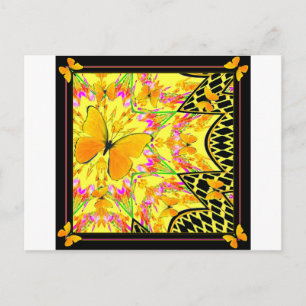 Black Art Deco Golden Schmetterlinge Kunst, Dichtu Postkarte