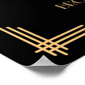 Black Art Deco Great Gatsby Hochzeitssymbol Poster (Ecke)