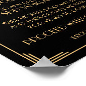 Black Art Deco Great Gatsby Open Bar Sign 8x10 Poster (Ecke)