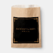 Black Art Deco Great Gatsby Wedding Geschenktütchen (Vorderseite)