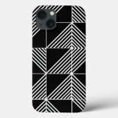 Black Art Deco Lines Case-Mate iPhone Hülle (Rückseite)