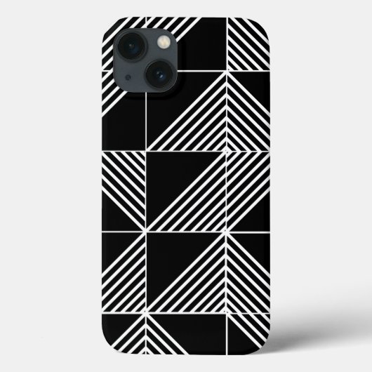 Black Art Deco Lines Case-Mate iPhone Hülle (Rückseite)