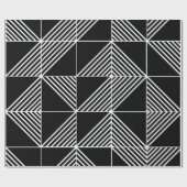 Black Art Deco Lines Geschenkpapier (Flach)