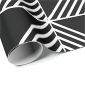 Black Art Deco Lines Geschenkpapier (Rolleneckpunkt)