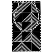 Black Art Deco Lines Kleine Geschenktüte (Rückseite)